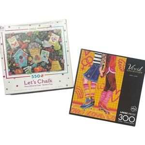 Buffalo Ceaco Let's Chalk and Vivid Collection Love = Love Puzzles